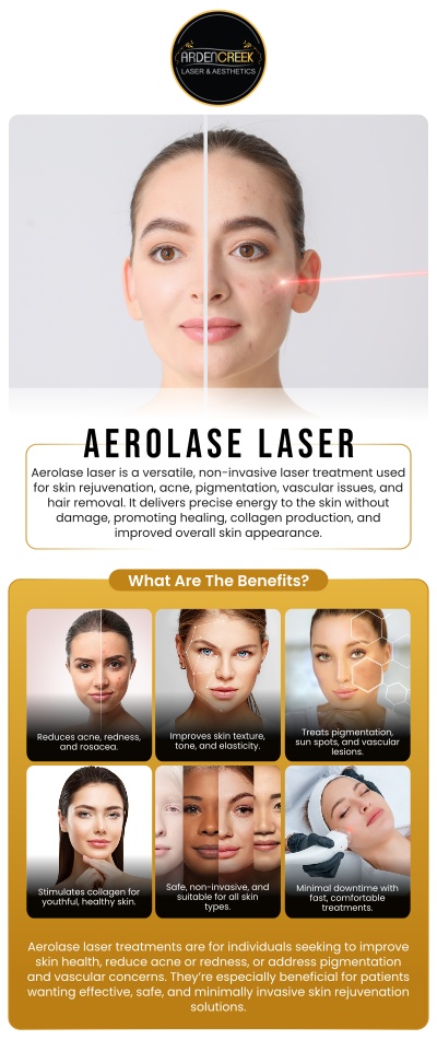 Aerolase laser treatment is a non-invasive procedure used to treat various skin concerns, such as acne, fine lines, and hyperpigmentation. The cost typically ranges from $250 to $850 per session, depending on the condition and treatment area size. Factors like the number of sessions and specific skin concerns may influence pricing. Professional consultation ensures the treatment is tailored to your needs for optimal results. For more information, contact us today to schedule a consultation online. We are conveniently located at 1451 River Park Drive, suite 210 Sacramento, CA 95815.